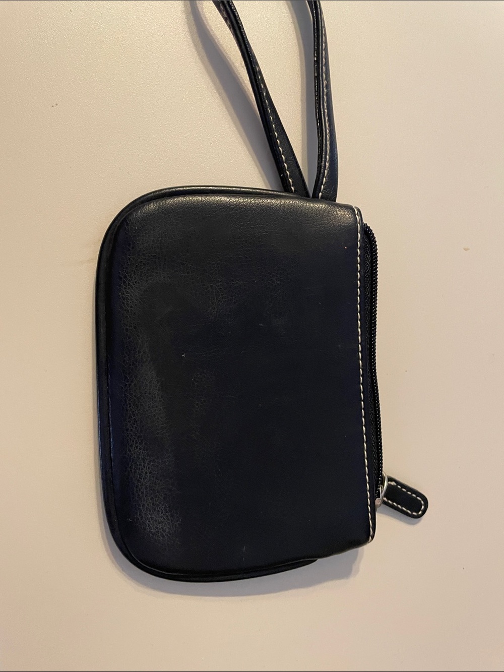 Liz Claiborne Black Leather Wristlet Phone Wallet - Classic Minimal